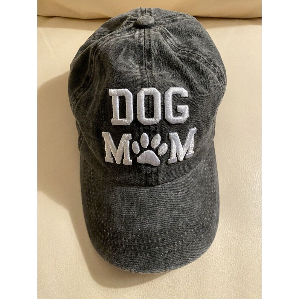 DAVID And YOUNG "Dog Mom" Women Gray Baseball Hat Cap Raised Logo‎